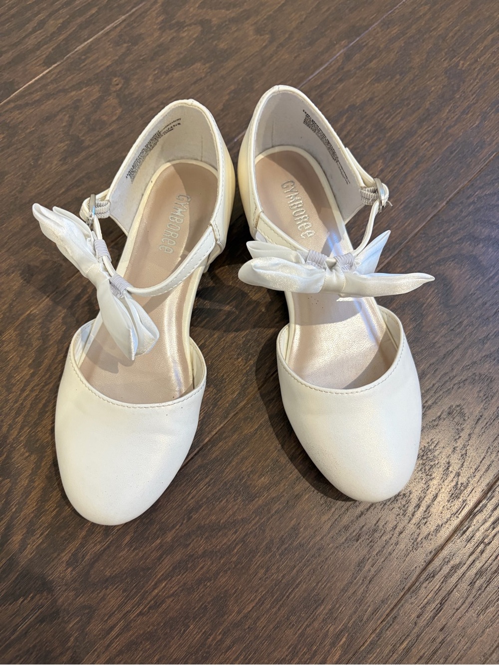 Gymboree Cream Bow T-Strap Girls Dress Shoes